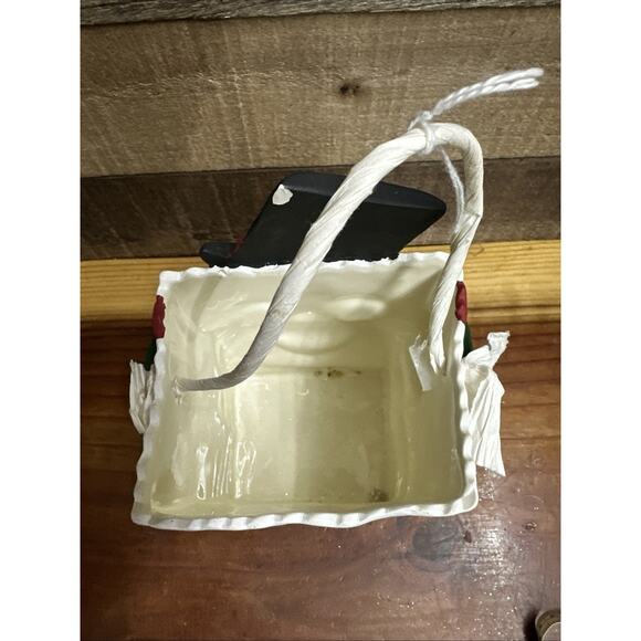 ceramic luminary bag snowman with top hat 9” - Picture 6 of 7